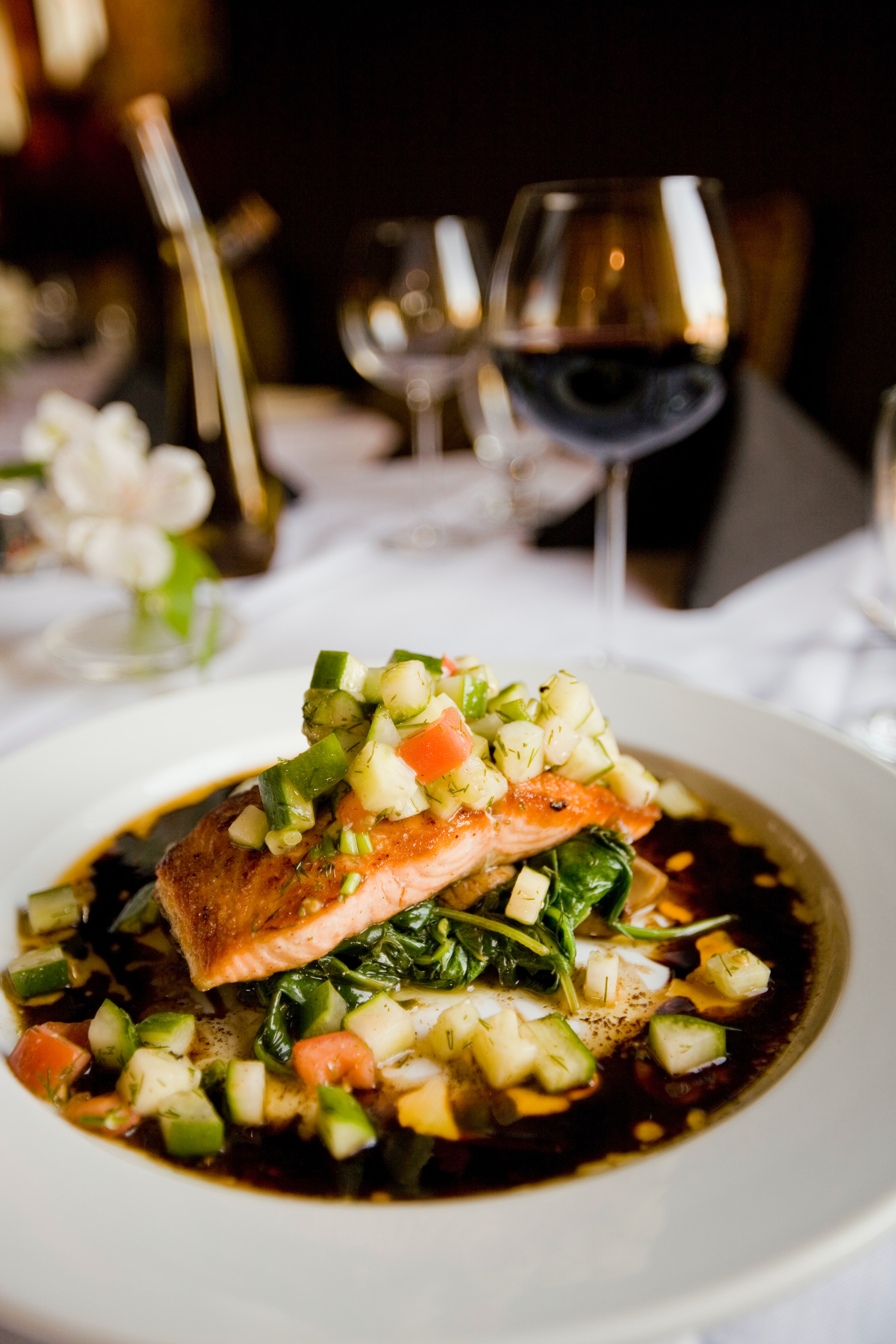 fish soup with vegetables in a plate